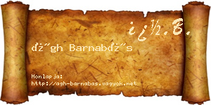 Ágh Barnabás névjegykártya