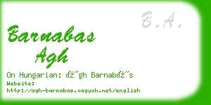 barnabas agh business card